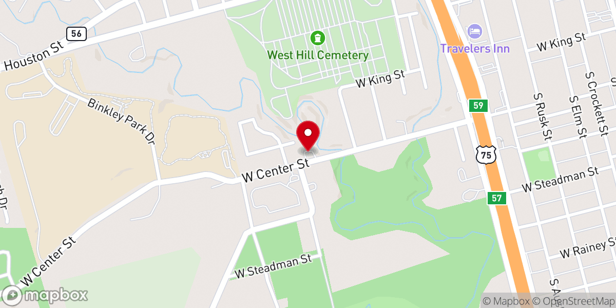 Map showing location of Center Street Church of Christ