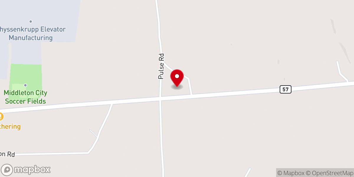 Map showing location of First United Pentecostal Church