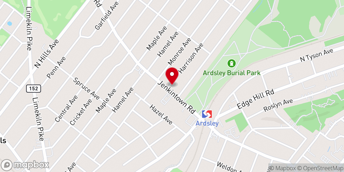 Map showing location of Ardsley Bible Chapel