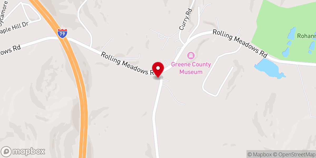 Map showing location of Coal Lick Church