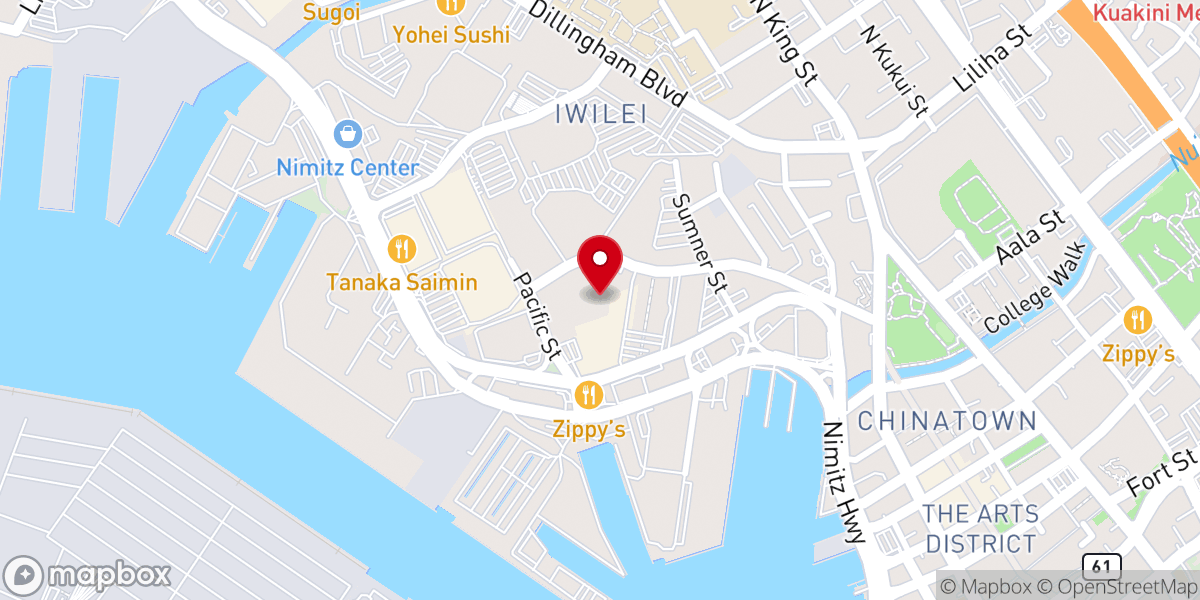 Map showing location of Rock Church Oahu