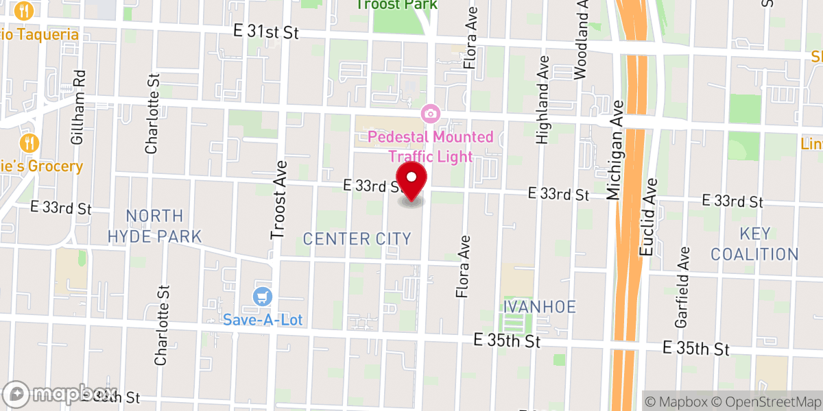 Map showing location of New Home Church of God in Christ