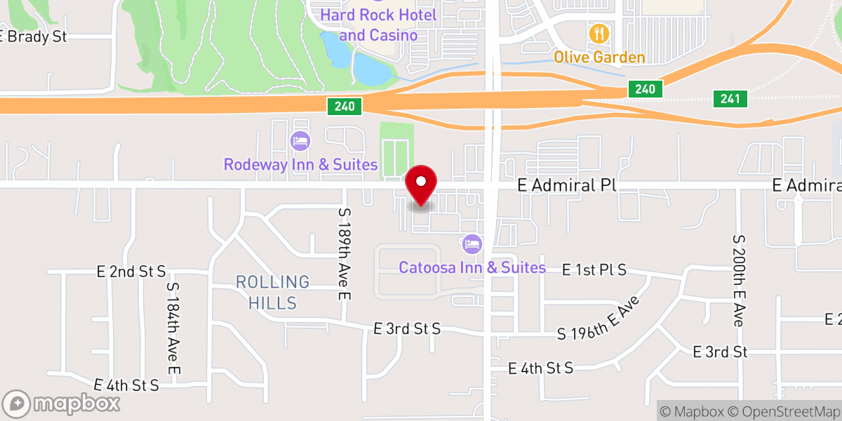 Map showing location of Holiday Inn Express & Suites Tulsa East - Catoosa by IHG