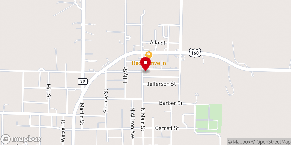 Map showing location of Glad Tidings Assembly of God Greenfield