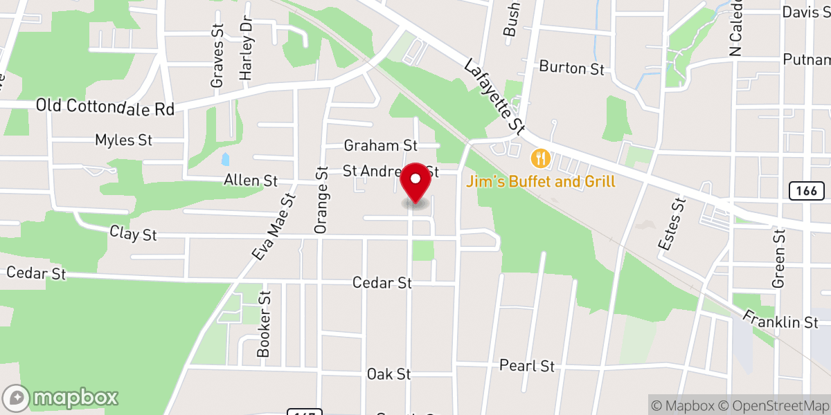 Map showing location of New Mt Olive Baptist Church