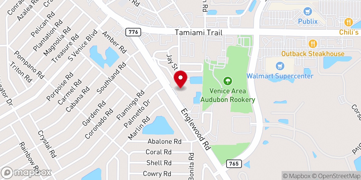 Map showing location of Venice Church of Christ