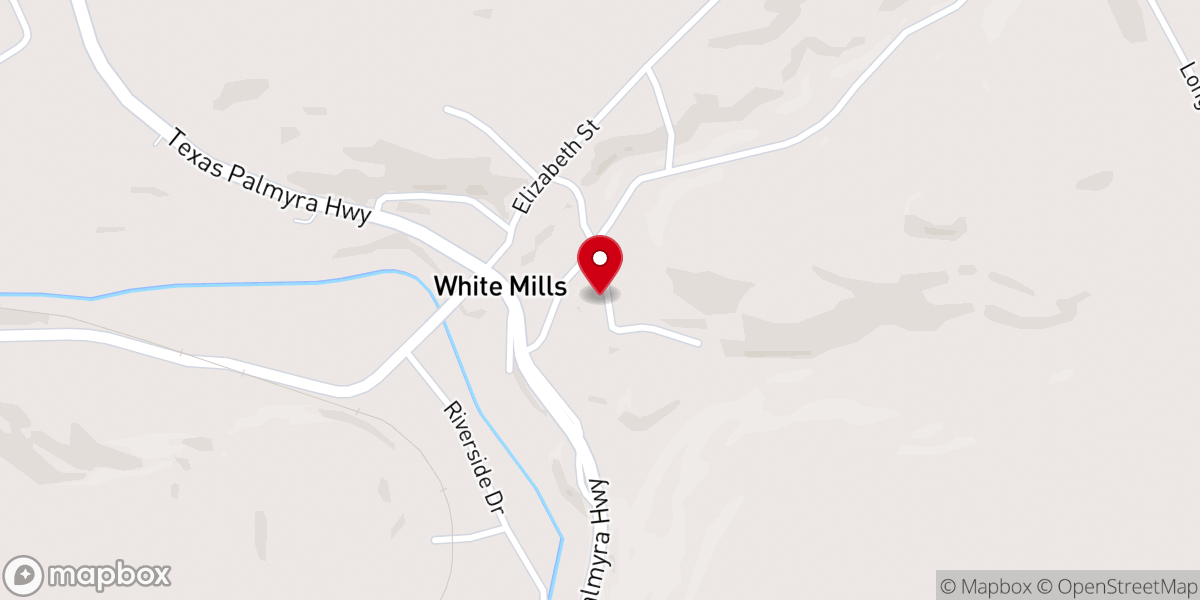 Map showing location of White Mills Community Church