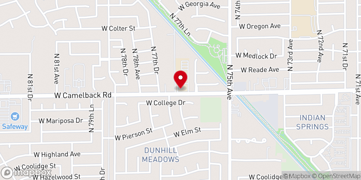 Map showing location of Camelback Community Church