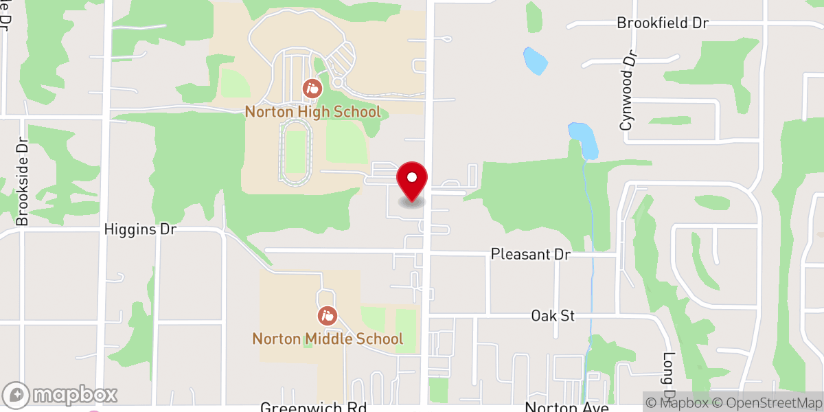Map showing location of Grace Church, Norton Campus