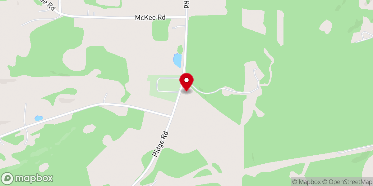 Map showing location of East Ridge Church