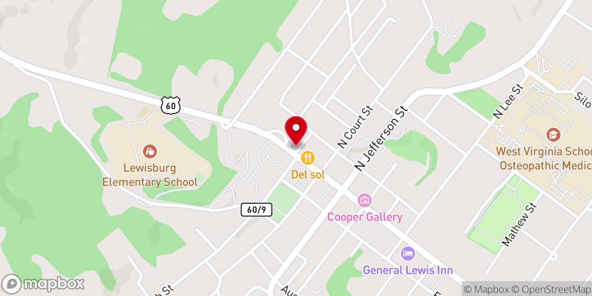 Map showing location of Shuck Memorial Baptist Church