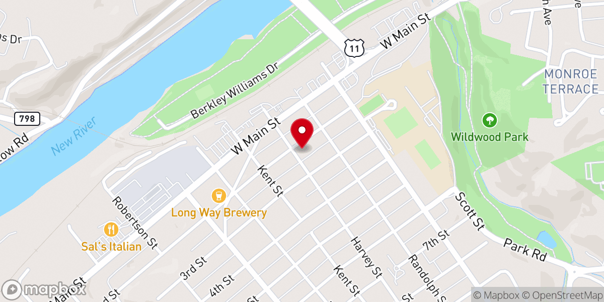 Map showing location of Christ Lutheran Church