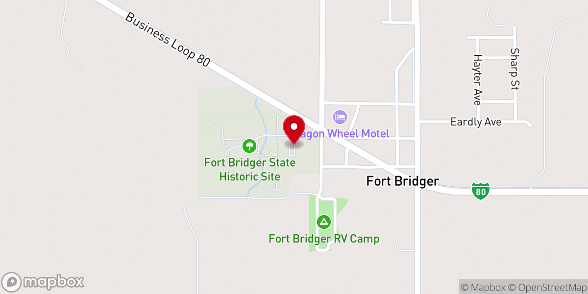 Map showing location of Fort Bridger State Historic Site