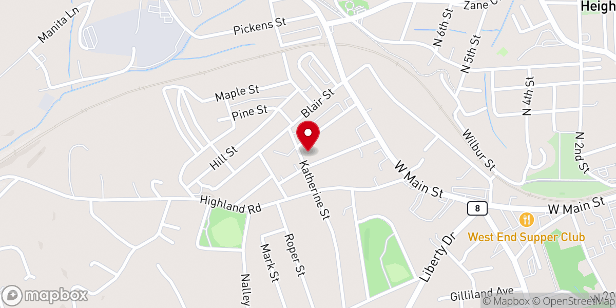 Map showing location of Park Street Baptist Church