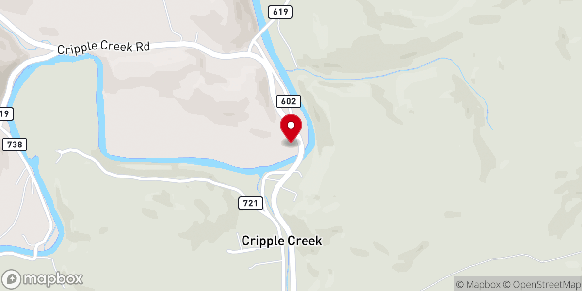 Map showing location of Crocketts Chapel United Methodist