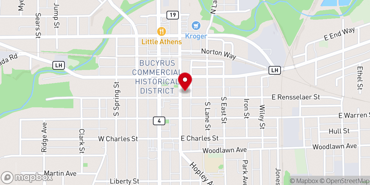 Map showing location of St Paul's Lutheran Church