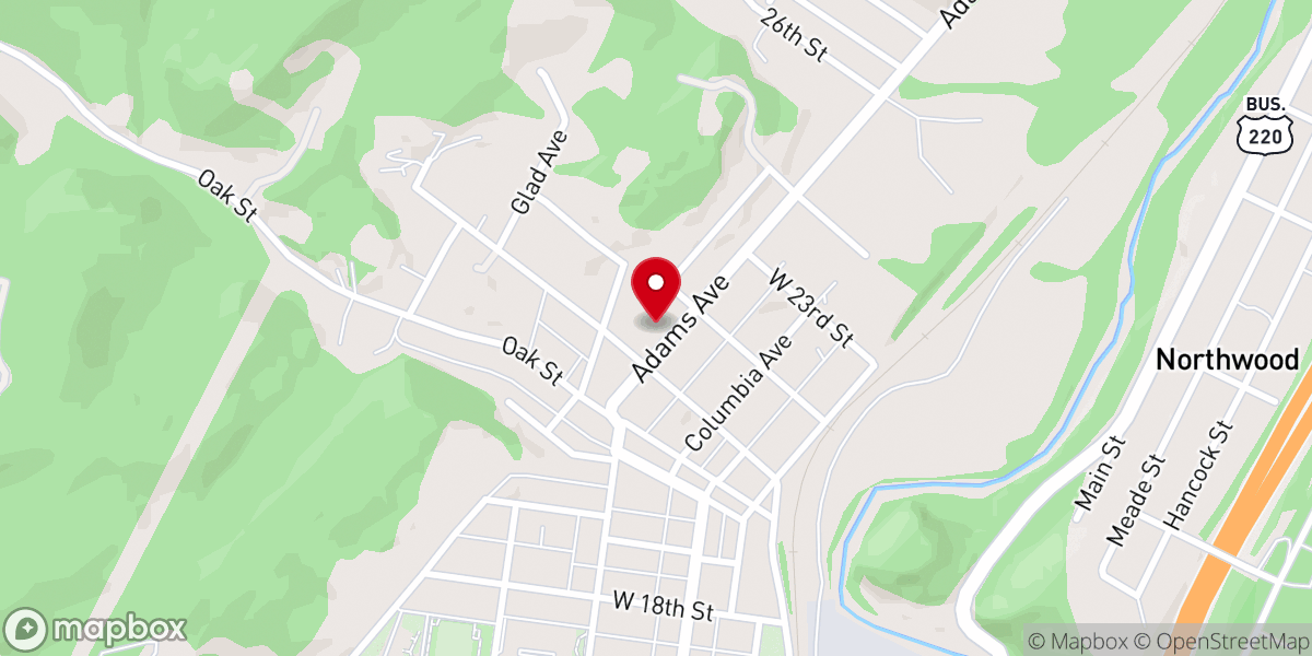 Map showing location of Tyrone Alliance Church
