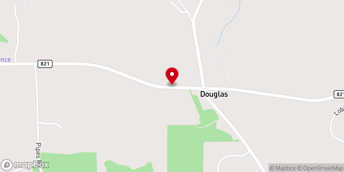 Map showing location of Douglas Church