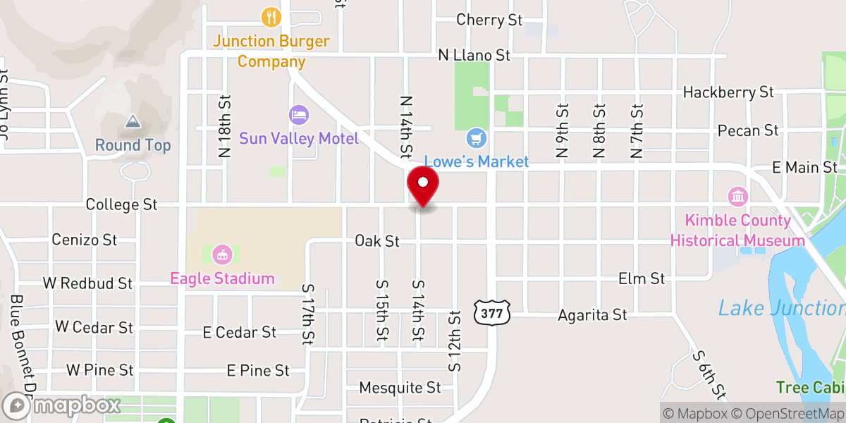Map showing location of Junction Christian Fellowship
