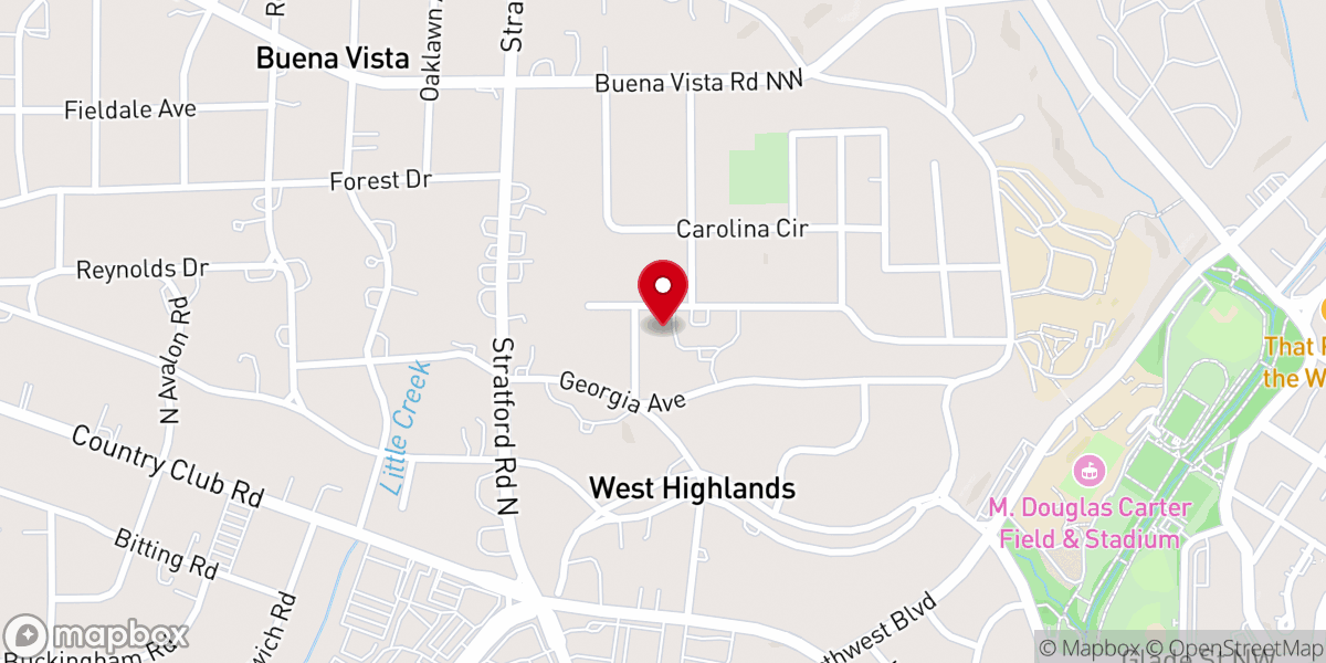 Map showing location of St. Leo the Great Catholic Church