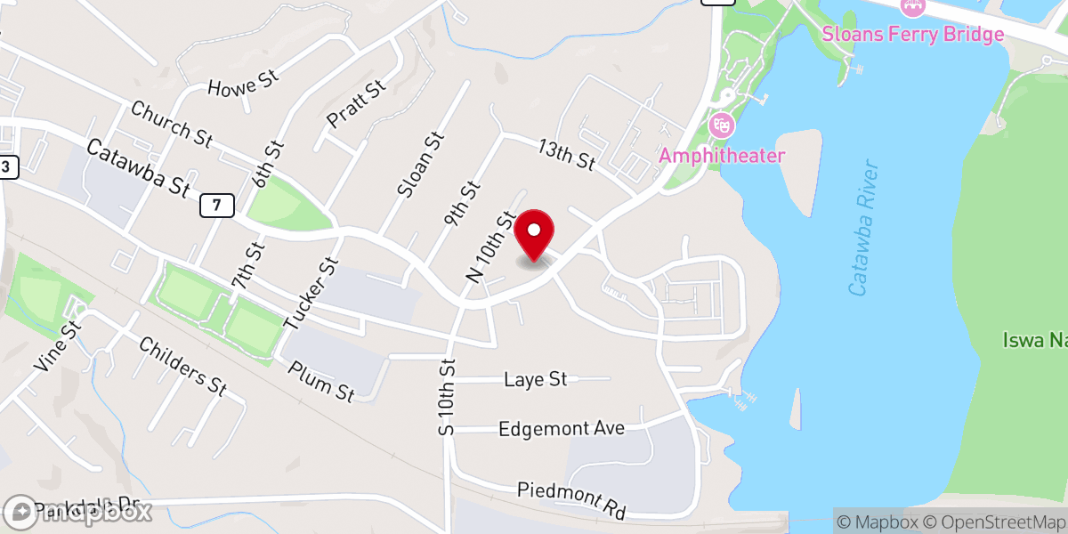 Map showing location of Unity Baptist Church of Belmont