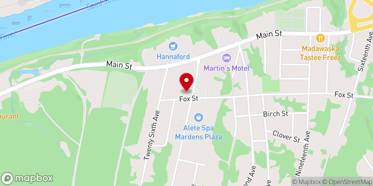 Map showing location of Madawaska Gospel Church