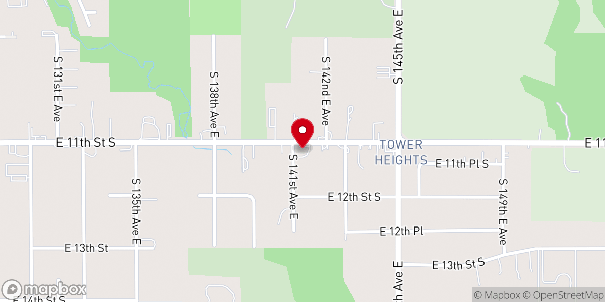 Map showing location of East Tulsa Church of Christ