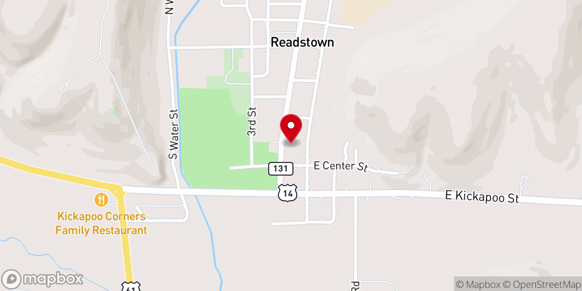 Map showing location of Peace Lutheran Church