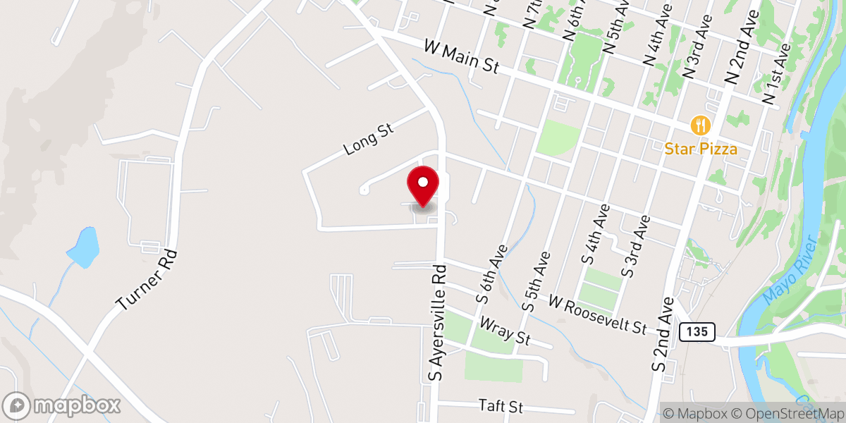 Map showing location of West Side Baptist Church