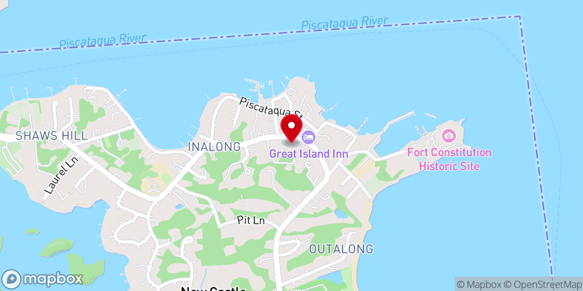 Map showing location of New Castle Congregational Church