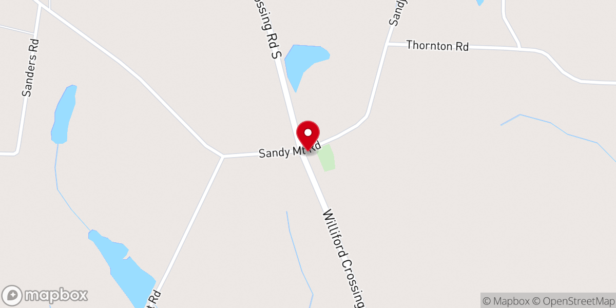 Map showing location of Sandy Mount Church
