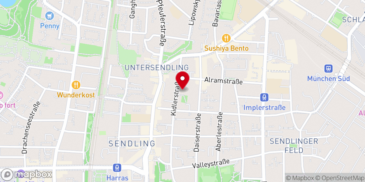 Map showing location of Himmelfahrtskirche Sendling