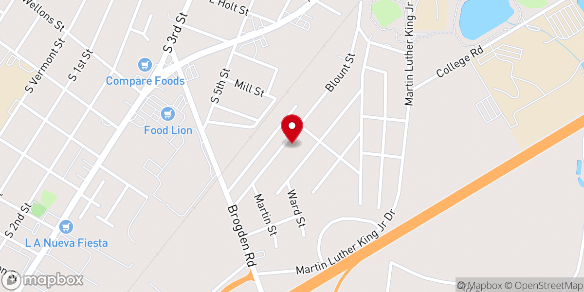 Map showing location of Mitchener Memorial Baptist Church