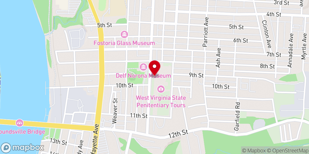 Map showing location of West Virginia Penitentiary