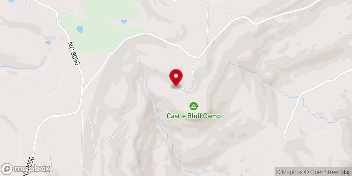 Map showing location of Castle Bluff Camp