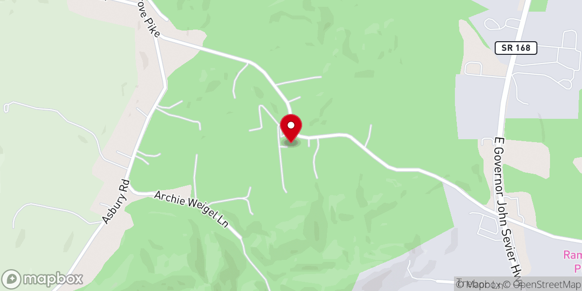 Map showing location of Sand Branch Methodist Church