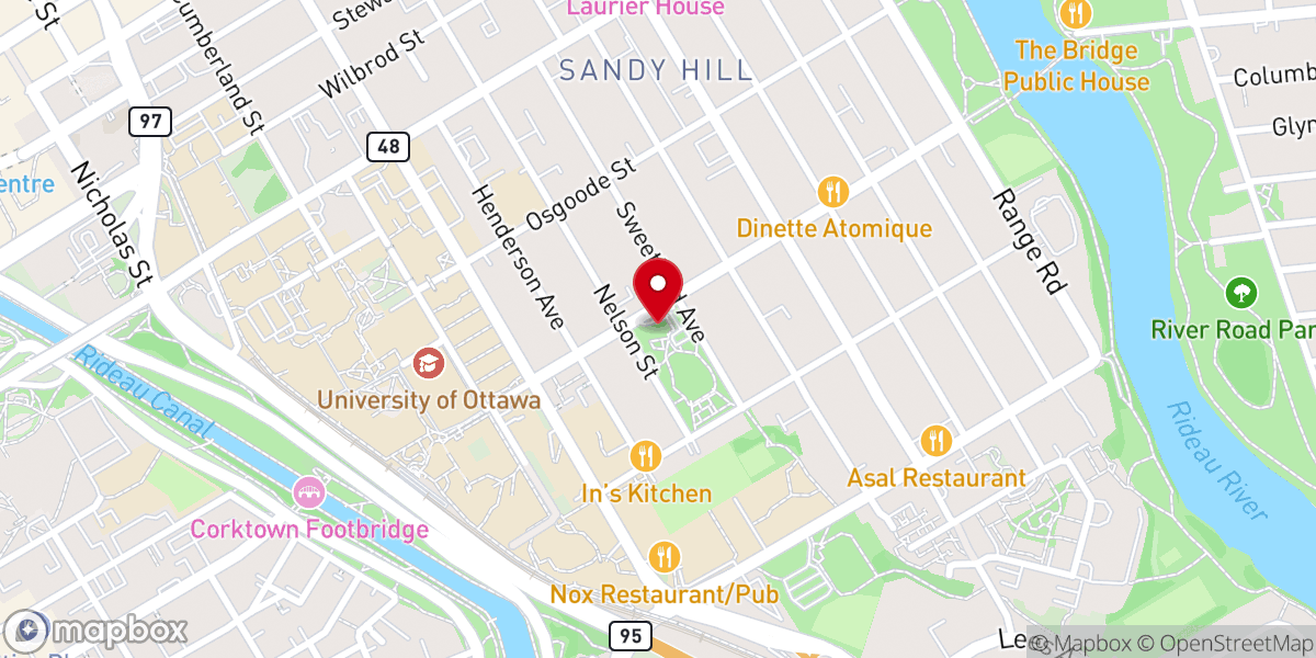 Map showing location of Anglican Church of the Cross