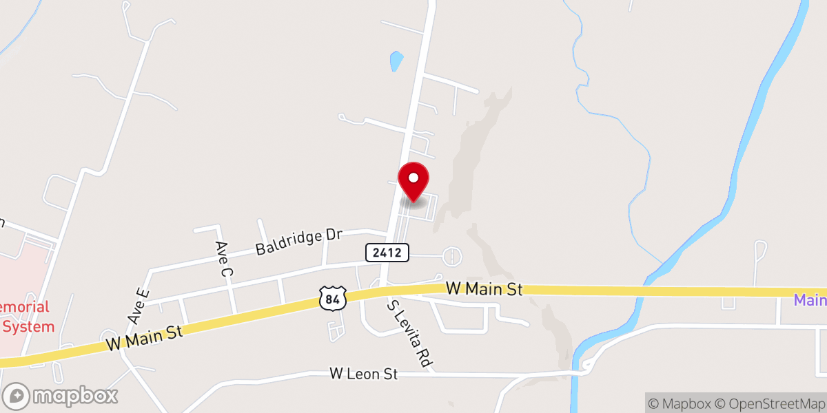 Map showing location of Coryell Community Church