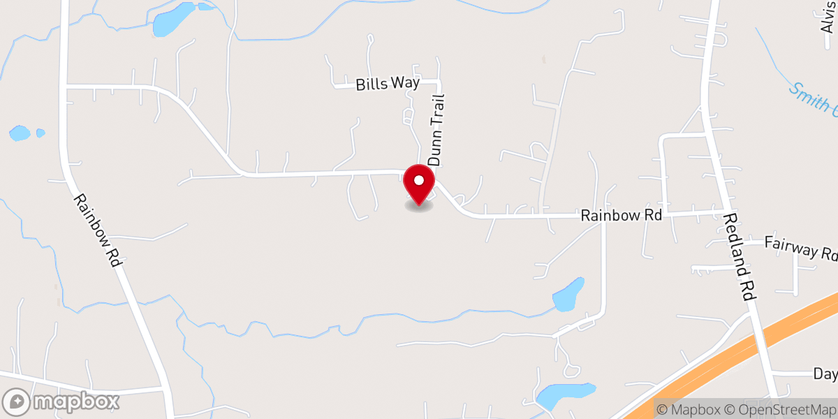 Map showing location of Fellowship Baptist Church