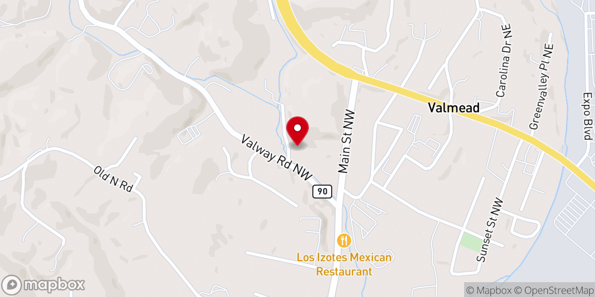 Map showing location of Blairs Fork Baptist Church