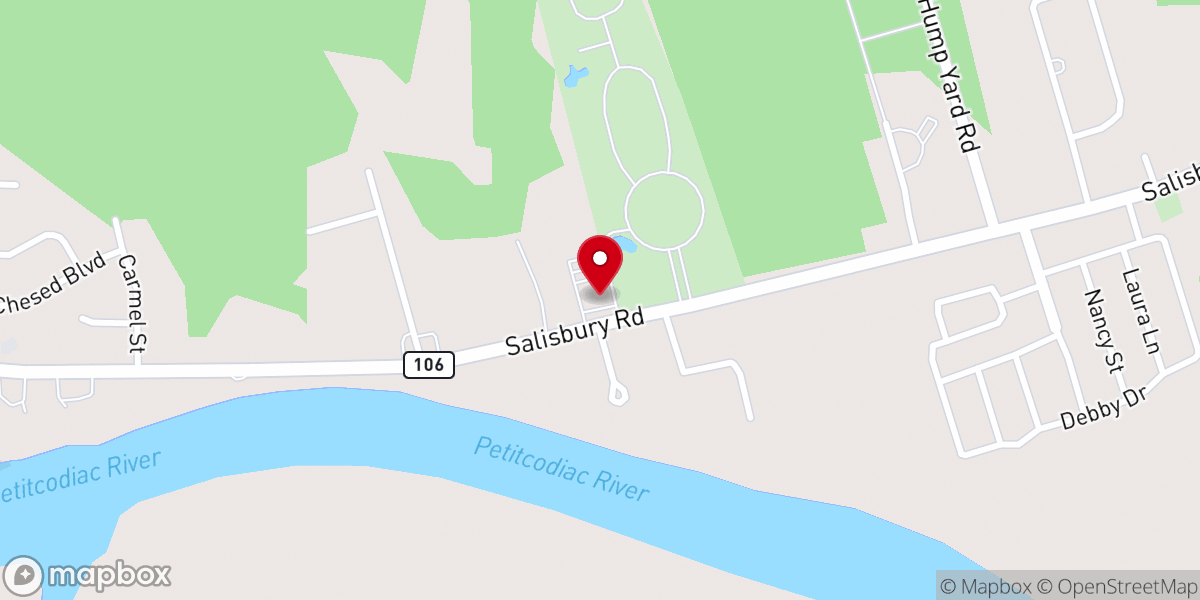 Map showing location of Trinity Baptist Church Moncton