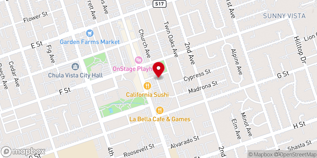 Map showing location of Ocean View Church | Chula Vista