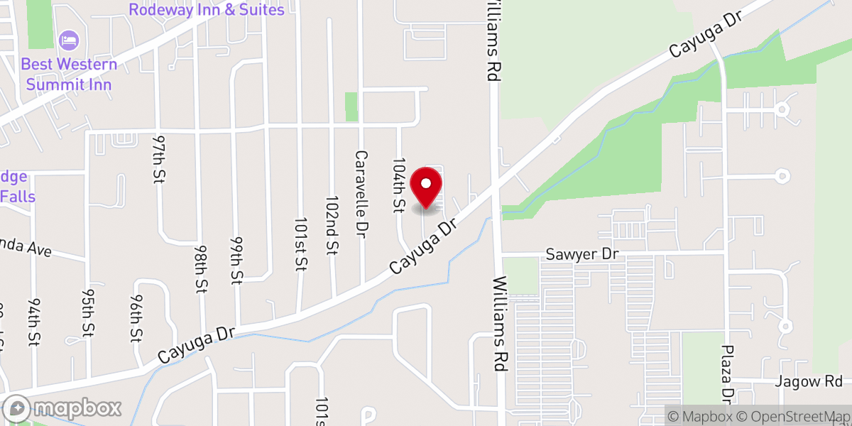 Map showing location of Niagara Community Church
