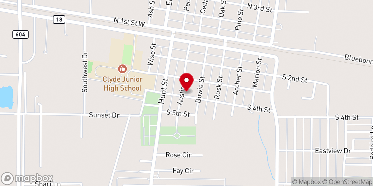 Map showing location of Clyde Church of Christ