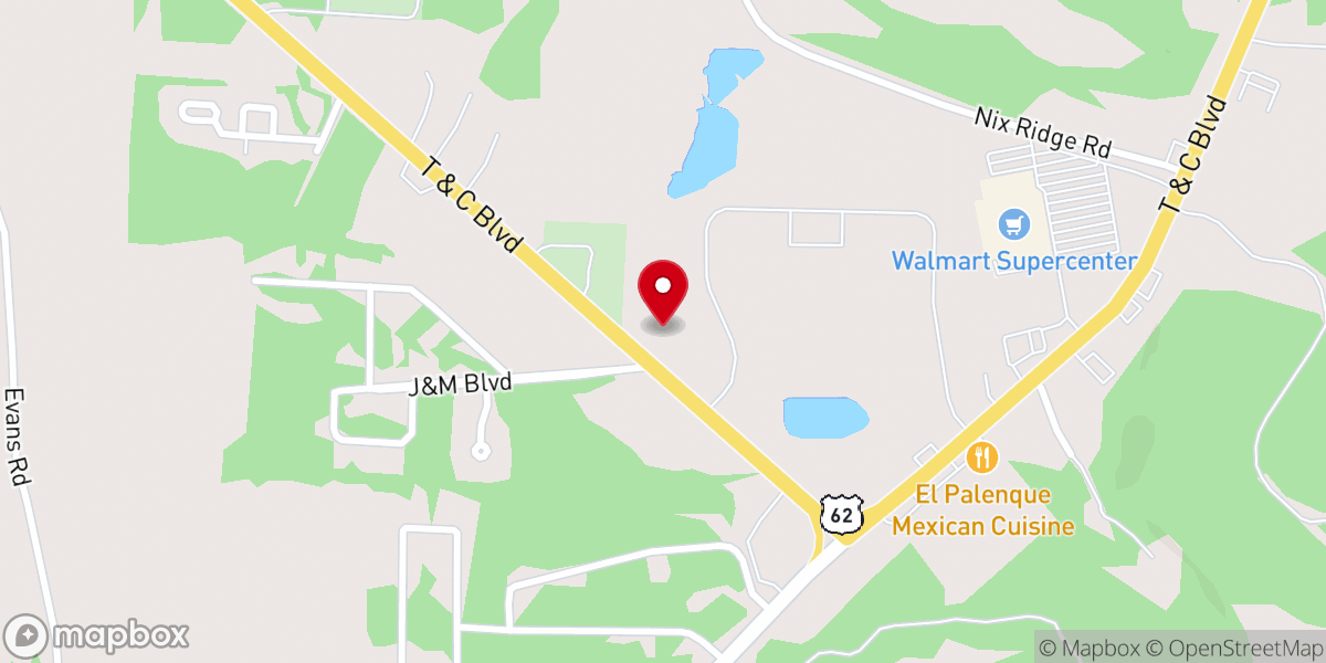 Map showing location of Crossroads Baptist church