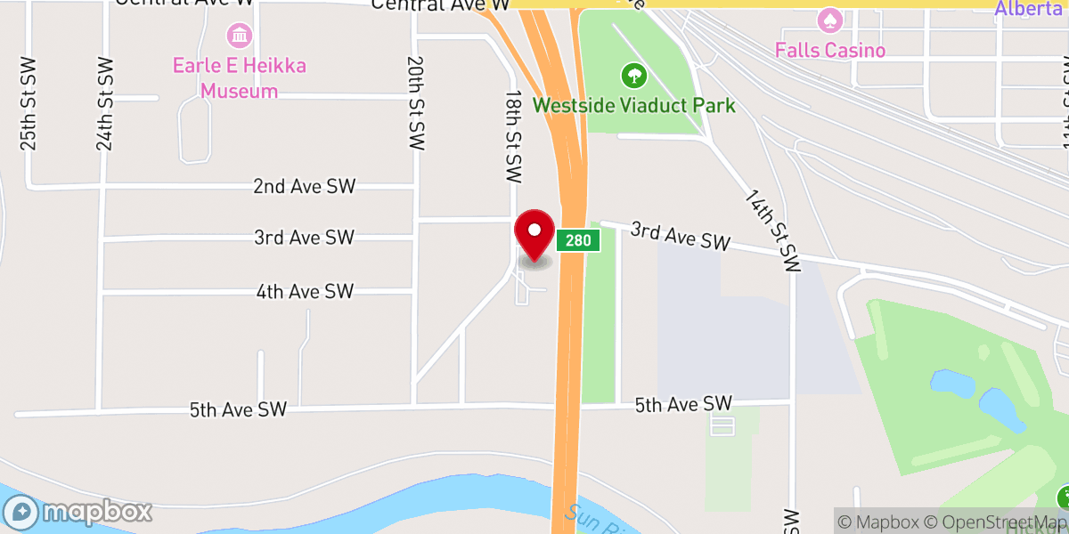 Map showing location of Temple Baptist Church