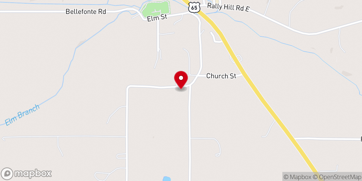 Map showing location of First Baptist Church Valley Springs