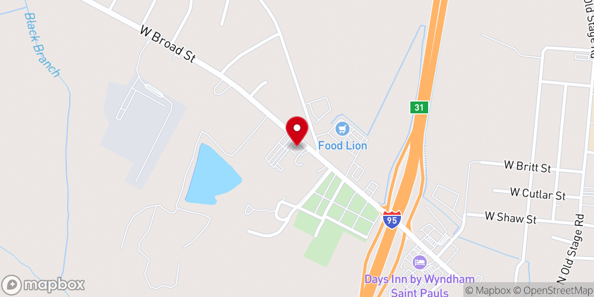 Map showing location of Calvary Holiness Church