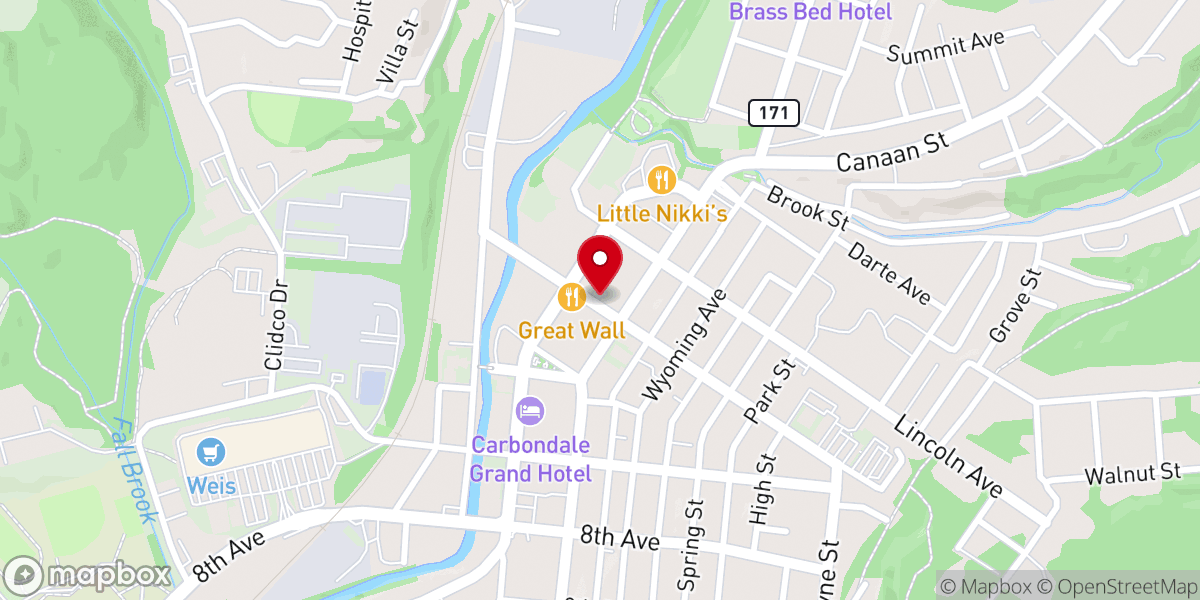 Map showing location of Barbour's Bakery