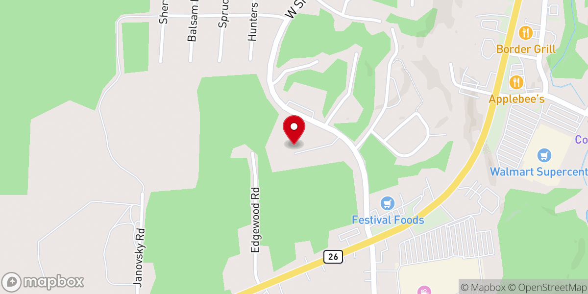 Map showing location of Hope Fellowship Church